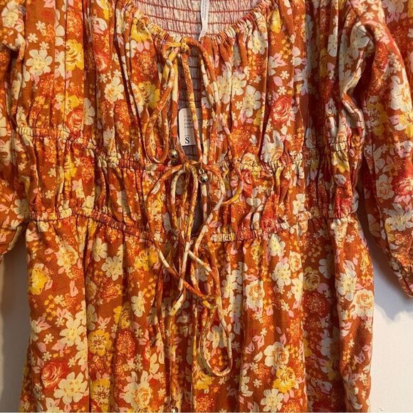 Free People Show Me Love Romper in Orange S - Picture 6 of 10